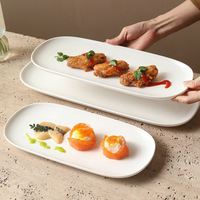 Geglazuurde keramische amusebord lange ovale schaal voor sushi bar buffet catering keuken thuis tafeldecoratie groothandel levering