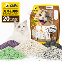 OK pet Factory Vente en gros Litière pour chat en tofu originale 1.5mm 1.8mm 2.0mm Faible poussière Contrôle des odeurs Sable pour chat OEM