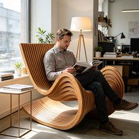 Chaise en bois paramétrique, mobilier au design paramétrique, chaise d'attente paramétrique 3D CNC, mobilier paramétrique, mobilier paramétrique en bois