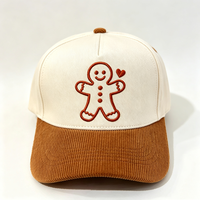 Gorras de Navidad Personalizadas a la Moda, las Favoritas de Santa Claus, de 5 Paneles, de Dos Tonos, Estructuradas, con Cierre a Presión, para Navidad