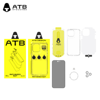 Ensembles de protection mobiles 6 en 1 pour iPhone 15 Pro Max étui de téléphone transparent avec objectif de caméra kit d'installation en verre trempé de confidentialité