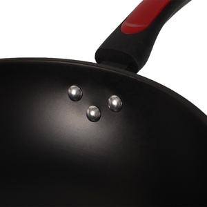 En gros, Wok en fer antiadhésif <span class=keywords><strong>de</strong></span> 32 cm, exportation, faible émission <span class=keywords><strong>de</strong></span> fumée, compatible gaz et induction, ensemble <span class=keywords><strong>de</strong></span> poêles à frire en céramique - Product Image 5