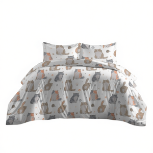 Juego de Funda de Edredón 100% Algodón Diseño Gatti Francés Queen 240x220cm - Product Image 3