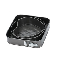 Vente chaude En Acier Au Carbone Casseroles Plateau 3PCS Gâteau Moule Ensemble Antiadhésif Moule De Cuisson Ustensiles De Cuisson Casseroles Ensemble Fond Amovible Moules À Gâteau