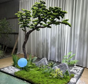 Ensemble <span class=keywords><strong>de</strong></span> décoration pour la maison et le bureau, style combiné, arbre artificiel bonsaï avec <span class=keywords><strong>pot</strong></span> en plastique, plantes paysagères - Product Image 3