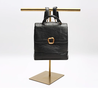 Support de présentoir rotatif pour porte-clés en métal doré poli en forme de T
