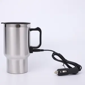 12V Car Heating Cup Double Layer Stainless Steel Insulation Electric Kettle Coffee Mug for Car Accessories