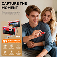 Mini caméra rétro G9, enregistrement 4K HD, éclairage auxiliaire intégré, flash intégré, double caméra, 2026 filtres multiples