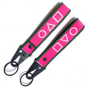 Custom Logo Nylon Lanyard <b>Wristlet</b> Short Polyester Woven Keychain Strap for Motorcycles Key Chains Customizable - Product Image 3
