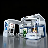 Diding DD25-031 Stand d'exposition modulaire 10x20, présentoir pour salon professionnel 3x6, avec boîte à lumière SEG, toile de fond et comptoir, durable et écologique