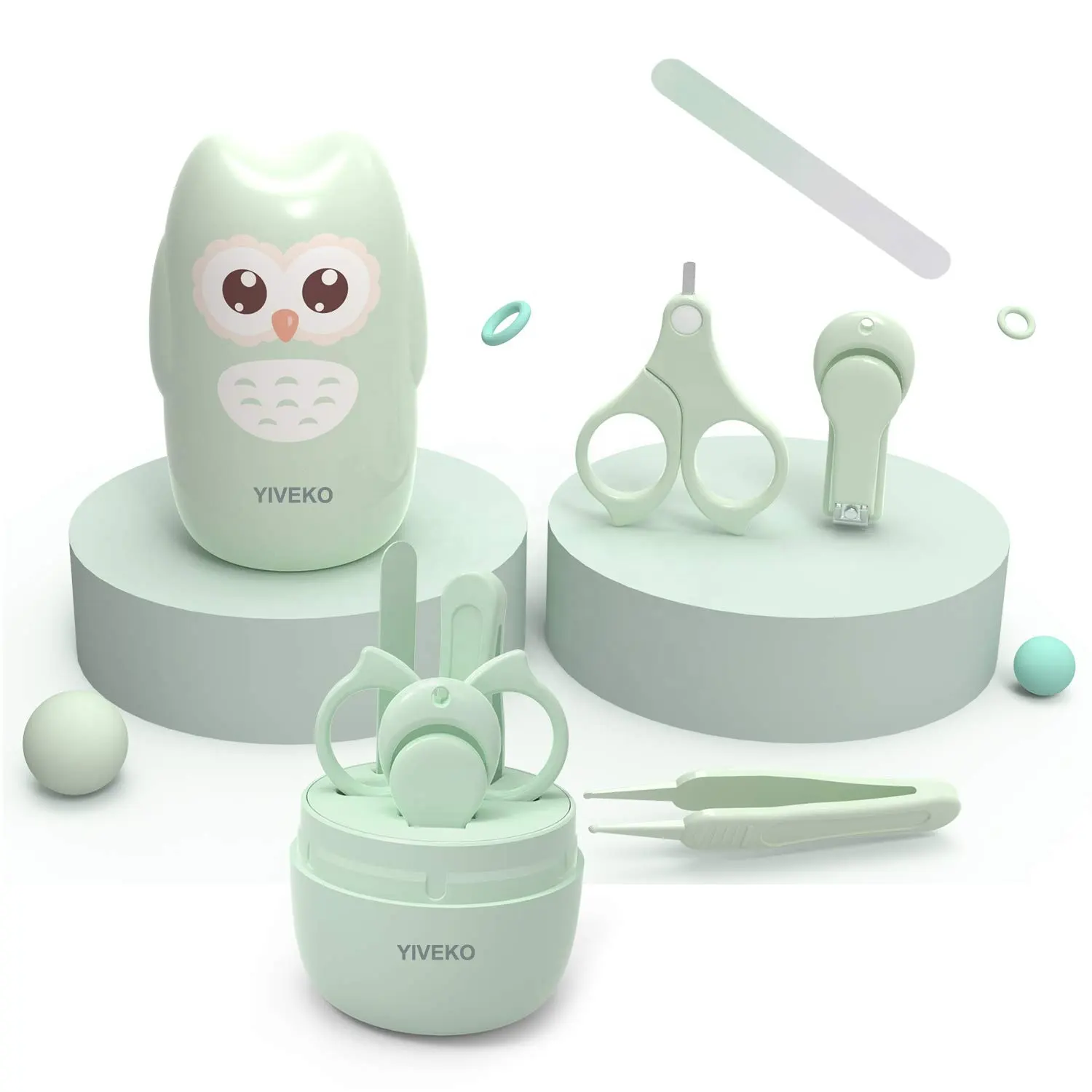 Kit de manucure pour bébé, étui mignon en forme de hibou, ensemble de coupe-ongles rose pour bébé, cadeau populaire