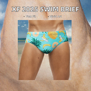 Traje de Baño Masculino de Moda 2026, de una Pieza, de Spandex/Nailon, con Estampado Floral/Rayas, Transpirable, Elástico, Talla Grande, sin Espalda, Bikini, Ropa de Playa - Product Image 2