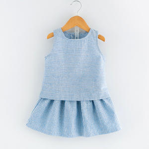 Vêtements d'été pour enfants en gros, ensemble jupe et haut court pour filles - Product Image 3