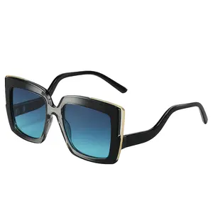 FANXUN M6162 2024 nuevas gafas de sol cuadradas decorativas para mujer UV400 lentes ópticos Unisex moda al por mayor para mujer