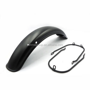 Guardabarros Delantero Universal para Motocicleta Cafe Racer Negro/Cromado para Ruedas Delanteras de 16, 17 y 18 Pulgadas - Product Image 3