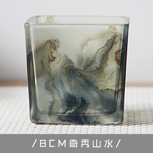 Porte-bougie carré en verre coloré personnalisé de 8 cm, fait main, décoration d'intérieur, bougeoir en verre sans fumée en forme de cube - Product Image 6