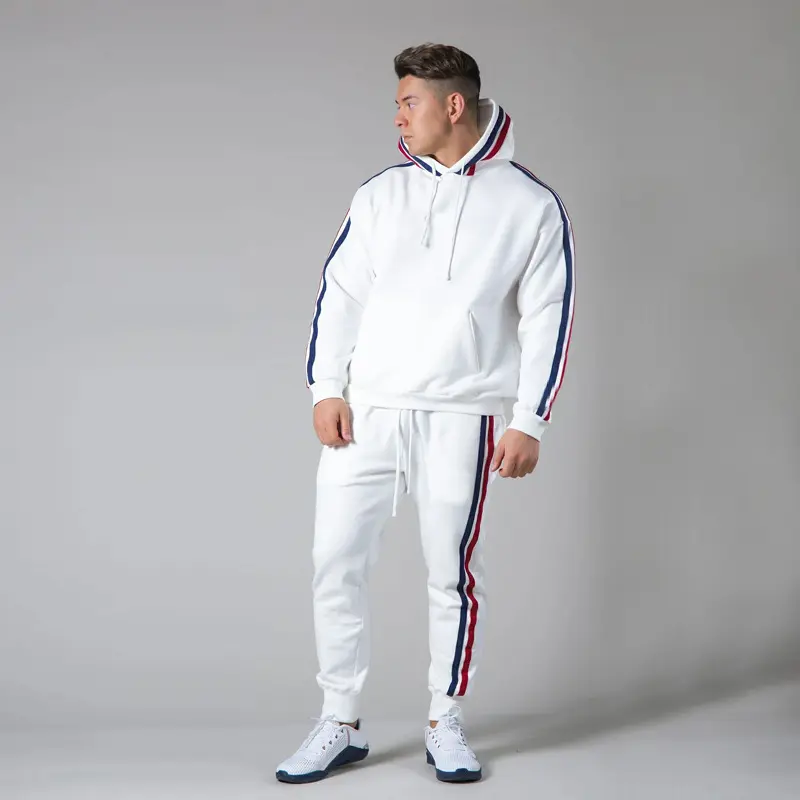 Kaufen Rabatte online Herbst benutzer definierte Männer gestreifte Hoodies Hosen Sets Trainings anzug Sporta nzug Herren Turnhallen Casual Sportswear Großhandel