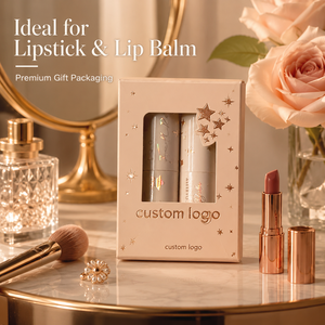 Custom Logo Rigid Cosmetic <b>Box</b> With Window Hot Stamping Stars Design Ivory Board Rectangle High-End Packaging - Product Image 4