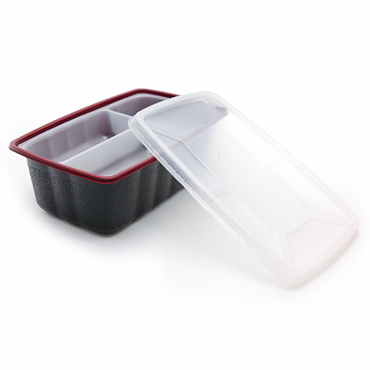 Approvisionnement d'usine pp micro-ondable en plastique à 3 compartiments boîte à bento jetable pour adultes boîte à lunch