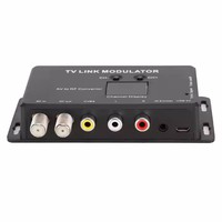 Modulateur TV LINK Convertisseur AV RF Extenseur IR 21 Canaux Affichage PAL/NTSC Optionnel Plastique de Haute Qualité Noir Portable Utilisation Domestique
