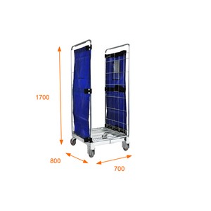 Chariot à main pliable à deux côtés en acier Q235 léger 700x800, cage à roulettes H1700/H1950 pour le transport et le stockage - Product Image 2