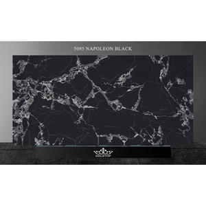 Pierre artificielle polie TMZ 5095 Napoleon Black ODM/OEM, grande dalle pour comptoir de cuisine d'hôtel moderne, dessus de lavabo, ignifuge - Product Image 6