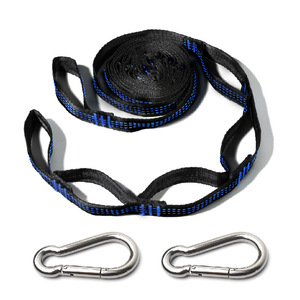 Sangles <span class=keywords><strong>de</strong></span> <span class=keywords><strong>hamac</strong></span> professionnelles en gros, 2 m, 3 m, 6 boucles, sangles d'arbre <span class=keywords><strong>pour</strong></span> le camping en plein air, système <span class=keywords><strong>de</strong></span> <span class=keywords><strong>suspension</strong></span> sans étirement, <span class=keywords><strong>kit</strong></span> - Product Image 4
