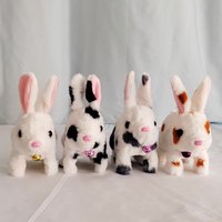 Peluche de lapin tacheté électrique Simulation de lapin de Pâques parlant doux jouets en peluche pour enfants poupée animale interactive