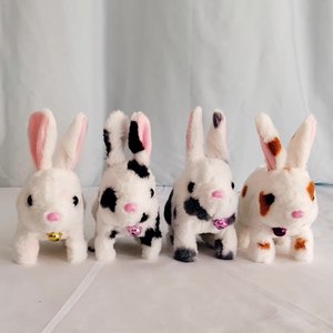 Giocattoli di peluche con macchie elettriche di coniglio di simulazione che parlano in modo morbido che cammina con il coniglietto di Pasqua giocattoli di peluche per bambini bambola animale interattiva - Product Image 2