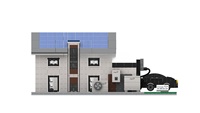 Ensemble de blocs de construction Eco Photovoltaic House BRICK pour exposition sur bureau, cadeau de collection
