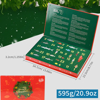 Ensemble de 24 leurres de pêche en boîte mystère, cadeau surprise de Noël, kit de leurres souples et de poppers