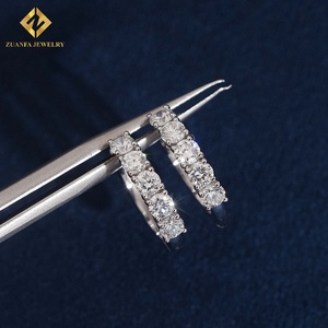Pendientes de diseño de gran oferta, pendientes de diamantes cultivados en laboratorio, pendientes de aro chapados en plata 925, Joyería de diamantes - Product Image 4
