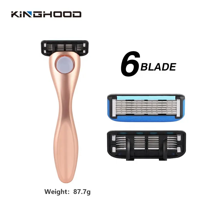 Private Label Metal Eco Friendly Mens Shaving Razor 6 Blade face