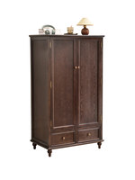 Armoire de luxe en bois massif de style américain moderne et antique avec tiroirs pour grande chambre à coucher, mobilier de maison