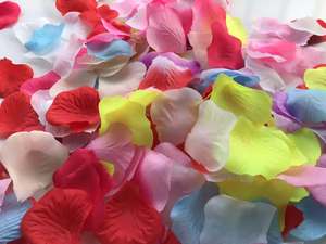 Lot <span class=keywords><strong>de</strong></span> 100 comprimés <span class=keywords><strong>de</strong></span> pétales <span class=keywords><strong>de</strong></span> rose colorés pour la décoration <span class=keywords><strong>de</strong></span> mariage ou <span class=keywords><strong>de</strong></span> la Saint-Valentin pétales artificiels non tissés vente en gros - Product Image 3
