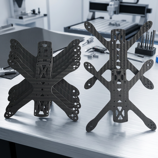 Customized CNC Carbon Fiber Frame Woven Technics FPV Multi-Rotor UAV Quadcopter Unmanned Aerial Vehicle Features OEM Panel Car
