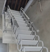 Escalier de grenier mural en acier invisible, moderne, manuel, rétractable, télescopique, pliable, capacité 300 kg pour villa