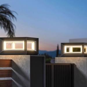 Pilier de porte à énergie solaire moderne et à la mode Lumières Portes de cour Murs Villas Protection électrique extérieure Lumières de pilier - Product Image 4