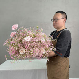 Camino Artificial líder boda pasillo decoraciones flores seda fila flor pasillo boda decoración - Product Image 6