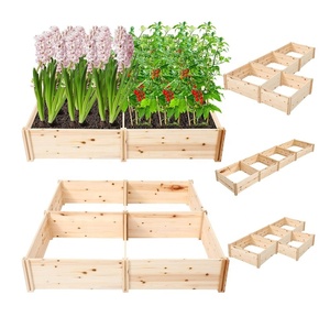 Cama de madera natural <span class=keywords><strong>para</strong></span> plantas de jardín, caja de maceta, cama de cultivo <span class=keywords><strong>para</strong></span> el jardín - Product Image 3