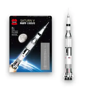 스타 시리즈 PG13002 NASA 로켓 아폴로 토성 V 모델 우주선 빌딩 블록 세트 어린이 교육 완구