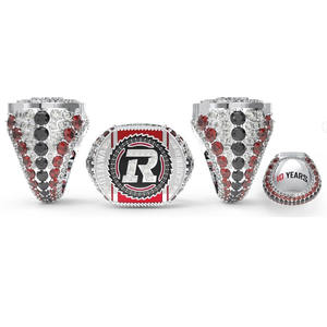 Anillo de fútbol de campeonato personalizado Premio deportivo de Latón chapado en oro rosa de alta calidad hecho de aleación - Product Image 4