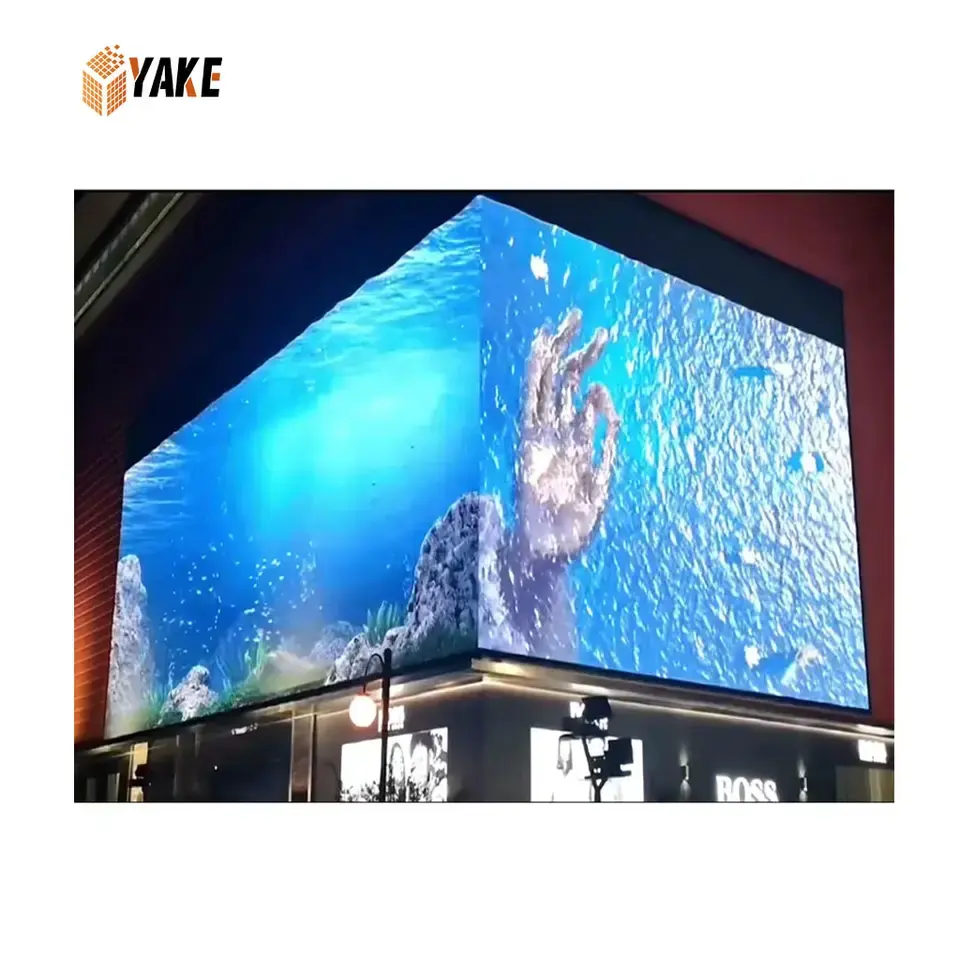 Yake gran alto brillo impermeable Digital P5 P6 P8 P10 HD pantalla LED para exteriores ojo desnudo 3D publicidad LED cartelera