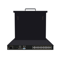 Consola KVM IP con Control Remoto de Cajón de 4, 8, 16, 24, 32 Puertos RJ45, Interruptor KVM LCD 1U