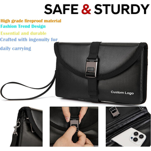 Petit sac ignifuge résistant au feu pour argent liquide, batterie de liposuccion, objets de valeur, passeport, devises et clés (noir) - Product Image 2