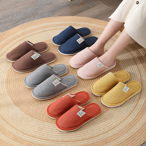 Unisex Breathable Soft Linen Cotton Indoor Home for Slippers Women's PVC Open Toe for Slippers Cushioning Anti-Slip for W - Product Image 2