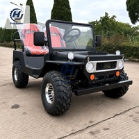 Mini Jeep Huajia de Alta Calidad, 150cc, Negro, Automático, 4 Tiempos, Gasolina, Chasis de Acero, 80km/h, Go Cart, Dune Buggy, ATV Todoterreno