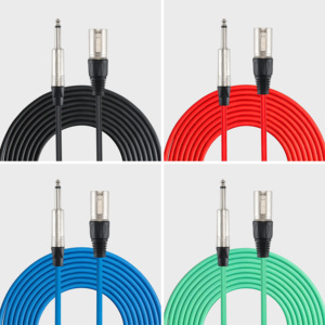 Câble audio <span class=keywords><strong>pour</strong></span> instruments à prix d'usine, bon marché, 23AWG, 6,35 mm, mono TS vers connecteur XLR, <span class=keywords><strong>pour</strong></span> moniteurs de studio, <span class=keywords><strong>basse</strong></span>, guitare, clavier - Product Image 1