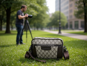 Men's 3-In-1 <b>Camera</b> <b>Bag</b> Microfiber Synthetic Leather Classic Zipper Closure For Photography Gear - Product Image 2