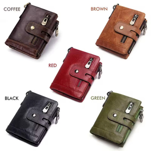 100% Genuine Leather Male Purses With <b>Zip</b> Coin Pocket Customize logo Men <b>Wallet</b> and Card Holder <b>Wallets</b> Leather Men - Product Image 6